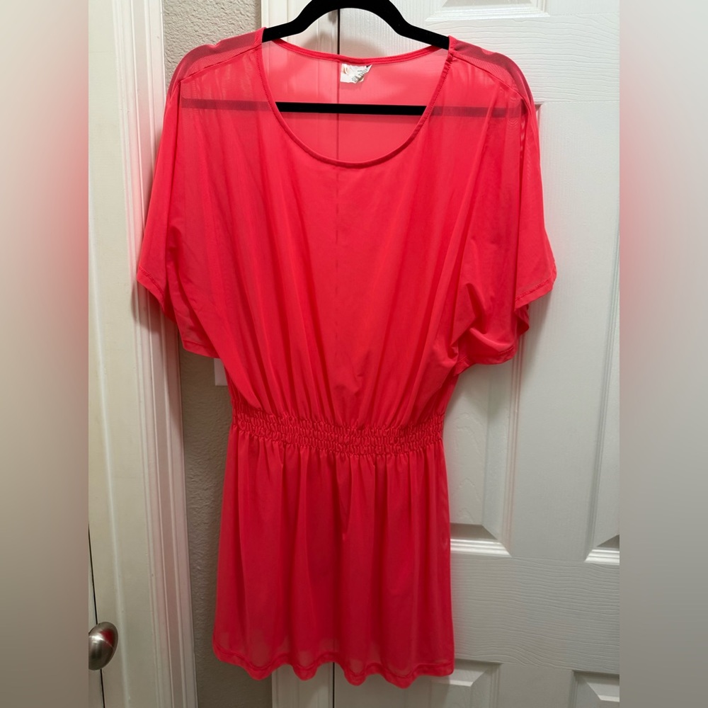 Chic Coral Swim Coverup for Women - Picture 1 of 4